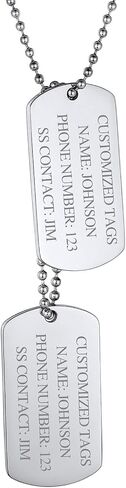 FindChic Dog Tags Personalized Necklace for Men with Silencer Custom Text Engraved/Print Photo Military US Army ID Tag/Saint Michael Guardian Pendant Stainless Steel Jewelry Gift, with Jewelry Box in Kuwait