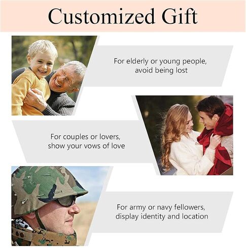FindChic Dog Tags Personalized Necklace for Men with Silencer Custom Text Engraved/Print Photo Military US Army ID Tag/Saint Michael Guardian Pendant Stainless Steel Jewelry Gift, with Jewelry Box in Kuwait