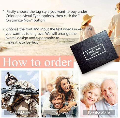 FindChic Dog Tags Personalized Necklace for Men with Silencer Custom Text Engraved/Print Photo Military US Army ID Tag/Saint Michael Guardian Pendant Stainless Steel Jewelry Gift, with Jewelry Box in Kuwait