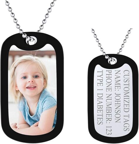 FindChic Dog Tags Personalized Necklace for Men with Silencer Custom Text Engraved/Print Photo Military US Army ID Tag/Saint Michael Guardian Pendant Stainless Steel Jewelry Gift, with Jewelry Box in Kuwait
