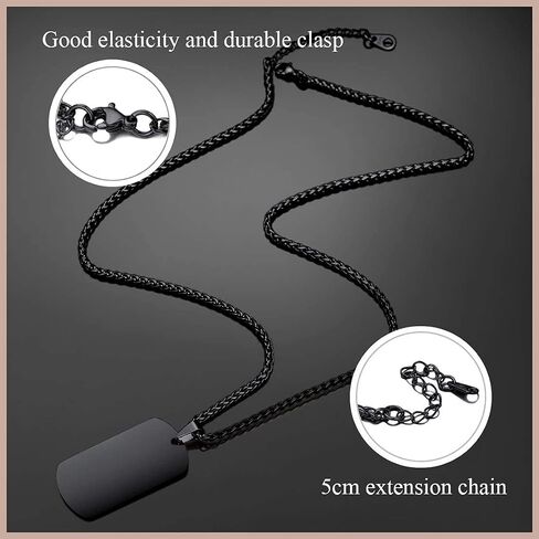 FindChic Dog Tags Personalized Necklace for Men with Silencer Custom Text Engraved/Print Photo Military US Army ID Tag/Saint Michael Guardian Pendant Stainless Steel Jewelry Gift, with Jewelry Box in Kuwait