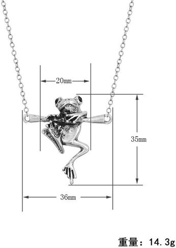 Cute Hanging Frog Pendant Necklace Vintage Silver Plated Funny Animal Necklace for Women Men Children in Saudi Arabia