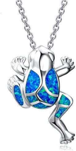 Cute Hanging Frog Pendant Necklace Vintage Silver Plated Funny Animal Necklace for Women Men Children in Saudi Arabia