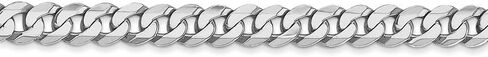 Solid 14k White Gold 4.75mm Beveled Curb Cuban Chain Necklace - with Secure Lobster Lock Clasp in Kuwait