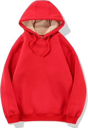 Flygo Men's Winter Warm Sherpa Lined Crewneck Sweatshirt Fleece Pullover Tops in Saudi Arabia