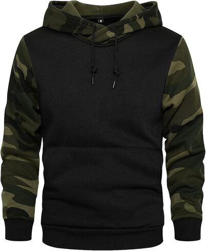 CALUOMATT Men's Sweatshirt Hipster Long Sleeve Drawstring Hooded Pullover Hoodies in Saudi Arabia