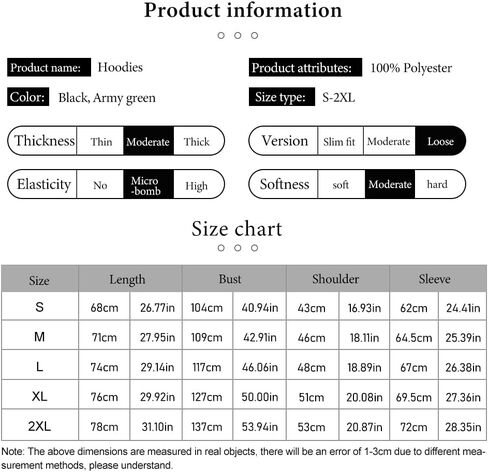 CALUOMATT Men's Sweatshirt Hipster Long Sleeve Drawstring Hooded Pullover Hoodies in Kuwait