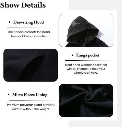 CALUOMATT Men's Sweatshirt Hipster Long Sleeve Drawstring Hooded Pullover Hoodies in Saudi Arabia