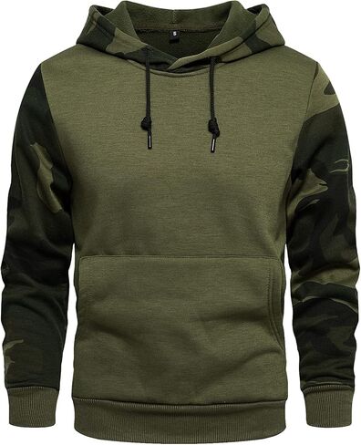 CALUOMATT Men's Sweatshirt Hipster Long Sleeve Drawstring Hooded Pullover Hoodies in Kuwait