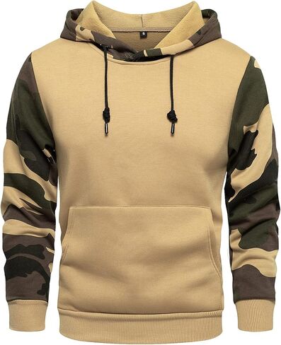 CALUOMATT Men's Sweatshirt Hipster Long Sleeve Drawstring Hooded Pullover Hoodies in Saudi Arabia