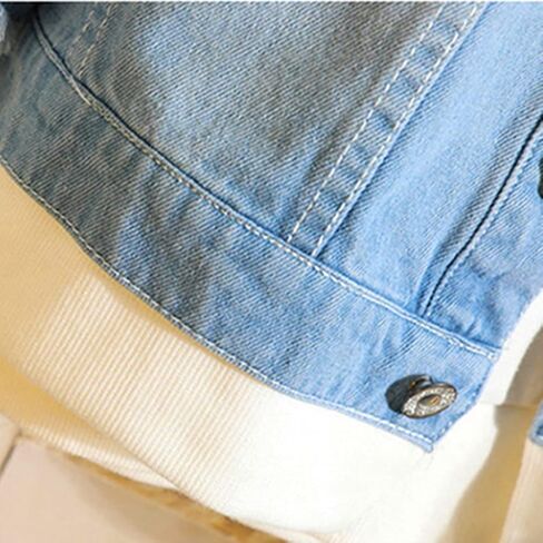 Unisex Anime Denim Top Jacket Halloween Cosplay Denim Jacket Hooded Sweatshirt Colorful Print Pattern Hole Trucker Cowboy in Saudi Arabia