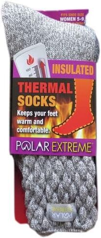 Polar Extreme Thermal Extra Heavy Acrylic Winter Marled Knit Top Socks Matching 2-Pack Random in Saudi Arabia