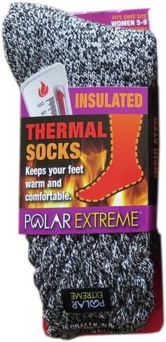 Polar Extreme Thermal Extra Heavy Acrylic Winter Marled Knit Top Socks Matching 2-Pack Random in Saudi Arabia