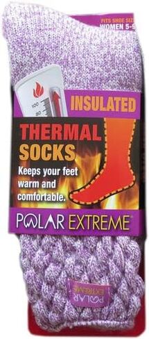 Polar Extreme Thermal Extra Heavy Acrylic Winter Marled Knit Top Socks Matching 2-Pack Random in Saudi Arabia