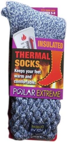 Polar Extreme Thermal Extra Heavy Acrylic Winter Marled Knit Top Socks Matching 2-Pack Random in Saudi Arabia