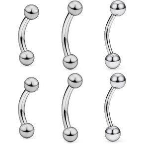 Vsnnsns 16G 14G G23 التيتانيوم Daith Rook حلق ثقب منحني الحديد الحاجب خواتم ثعبان عيون اللسان خواتم ثقب المجوهرات الغضروف الزنمة إلى الأمام اللولب ثقب المجوهرات للنساء الرجال 6 مم - 16 مم in Kuwait