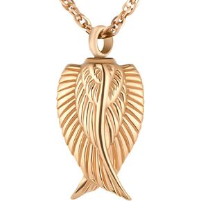 Angel Wing Cremation Necklace for Ashes Memorial Urn Pendant Jewelry for Ashes-I'm here WATCHING over you