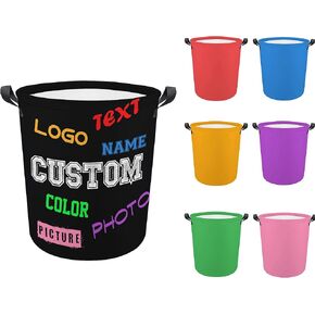 Custom Laundry Basket with Name Photo Personalized Laundry Hamper Waterproof Collapsible Clothes Storage Baskets for Home Bathroom Dorm Room in Kuwait