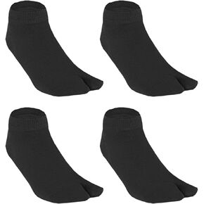 UBUMO Men's Flip Flop Socks Tabi Split Toe Geta Wicking Cotton Pack of 4