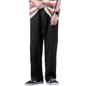 Andongnywell Men's Casual Baggy Wide Leg Jeans Man's Slim Fit Straight Denim Pants with Zippper Trousers in Saudi Arabia
