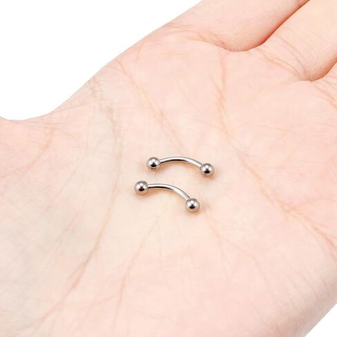 Vsnnsns 16G 14G G23 التيتانيوم Daith Rook حلق ثقب منحني الحديد الحاجب خواتم ثعبان عيون اللسان خواتم ثقب المجوهرات الغضروف الزنمة إلى الأمام اللولب ثقب المجوهرات للنساء الرجال 6 مم - 16 مم in Kuwait