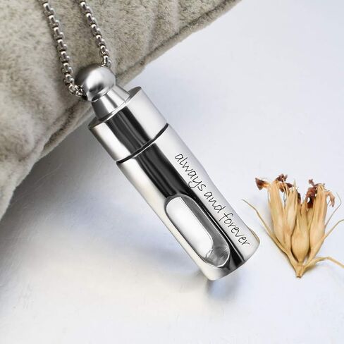 abooxiu Glass Container Urn Necklaces for Ashes Stainless Steel Cremation Jewelry Memorial Pendant Keepsake - Customize Available in Saudi Arabia