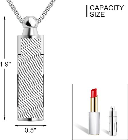 abooxiu Glass Container Urn Necklaces for Ashes Stainless Steel Cremation Jewelry Memorial Pendant Keepsake - Customize Available in Saudi Arabia