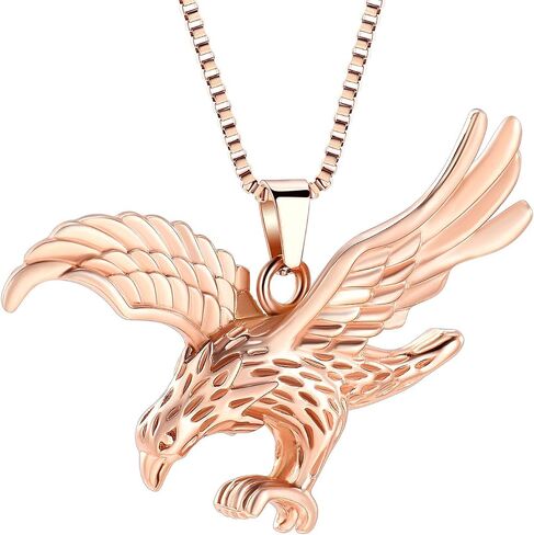 XSMZB Eagle Urn Necklace Stainless Steel Keepsake Ash Jewelry Holder Ashes for Pet Human Memorial Cremation Jewelry for Ashes Pendant Locket for Men Women in Saudi Arabia