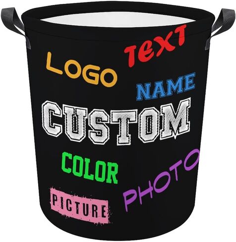 Custom Laundry Basket with Name Photo Personalized Laundry Hamper Waterproof Collapsible Clothes Storage Baskets for Home Bathroom Dorm Room in Kuwait