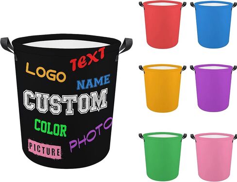 Custom Laundry Basket with Name Photo Personalized Laundry Hamper Waterproof Collapsible Clothes Storage Baskets for Home Bathroom Dorm Room in Kuwait