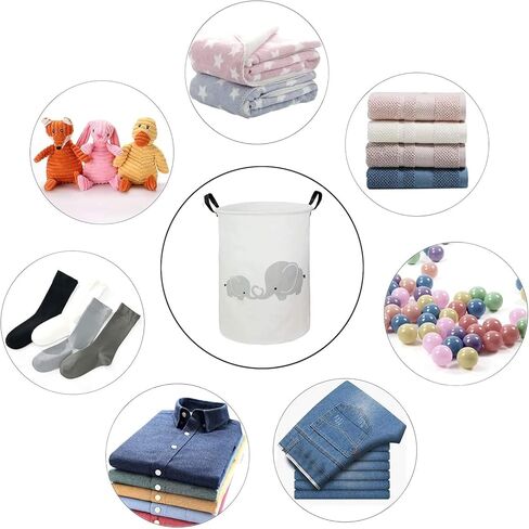 سلال الغسيل CAM2 مقاس 22 بوصة × 16 بوصة قابلة للطي من القطن والكتان المقاوم للماء وقابلة للطي وسلال تنظيم منزلية بمقابض (اليوم + دعنا نغسل الملابس) in Kuwait