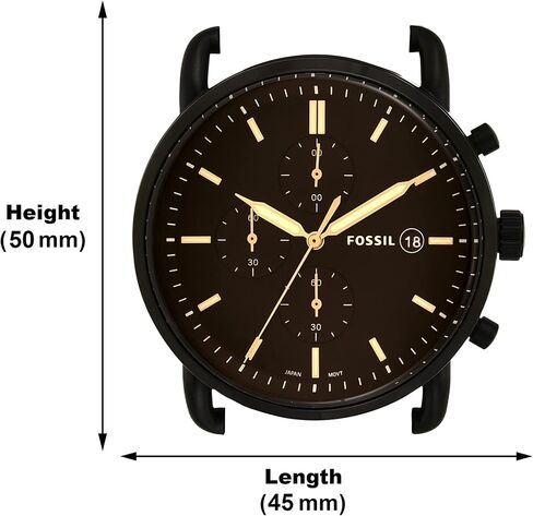Fossil Men's Commuter Stainless Steel and Leather Casual Quartz Watch in Saudi Arabia