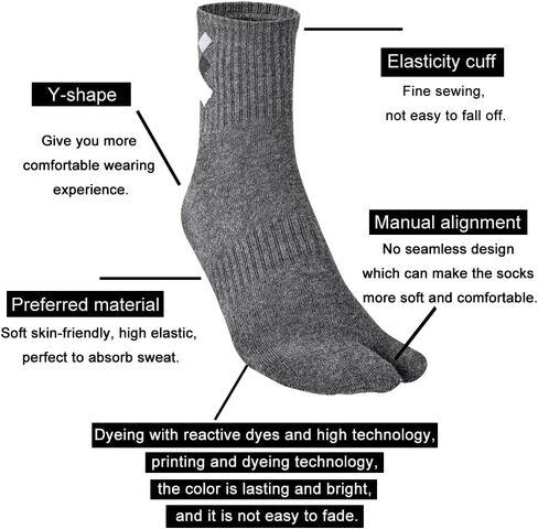 UBUMO Men's Flip Flop Socks Tabi Split Toe Geta Wicking Cotton Pack of 4 in Saudi Arabia