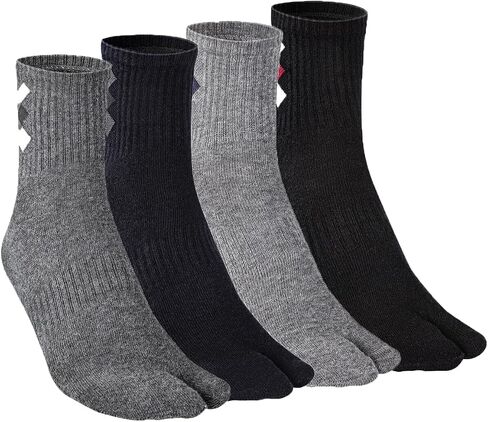 UBUMO Men's Flip Flop Socks Tabi Split Toe Geta Wicking Cotton Pack of 4 in Saudi Arabia