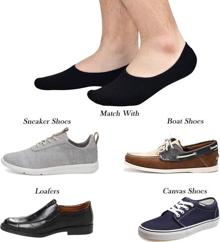 Jormatt Mens Truly No Show Socks With Non Slip Grips,Women Cotton Low Cut Socks for Loafer Sneakers Boat Shoes in Saudi Arabia