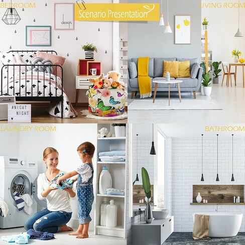 visesunny Collapsible Large Capacity Basket Yellow Pink Dinosaur Butterfly Clothes Toy Storage Hamper with Durable Cotton Handles Home Organizer Solution for Bathroom, Bedroom, Nursery, Laundry,Closet in Saudi Arabia