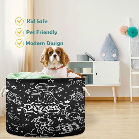 visesunny Collapsible Large Capacity Basket Yellow Pink Dinosaur Butterfly Clothes Toy Storage Hamper with Durable Cotton Handles Home Organizer Solution for Bathroom, Bedroom, Nursery, Laundry,Closet in Saudi Arabia