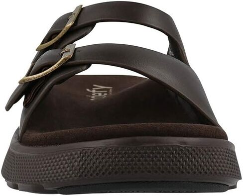 Gravity Defyer Men's G-Defy Heston Leather Sandal - VersoCloud Multi-Density Shock Absorbing Stress Recovery Slides in Kuwait