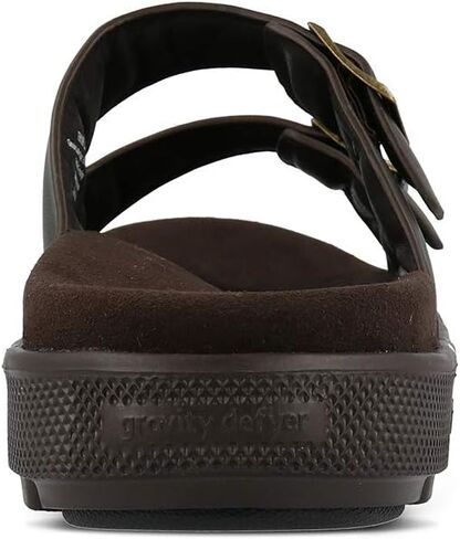 Gravity Defyer Men's G-Defy Heston Leather Sandal - VersoCloud Multi-Density Shock Absorbing Stress Recovery Slides in Kuwait