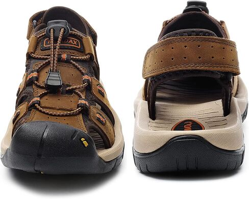 RUMDAX Men's Sport Sandals Outdoor Hiking Sandals Closed Toe Leather Athletic Trail Walking Casual Sandals Water Shoes in Saudi Arabia