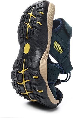 RUMDAX Men's Sport Sandals Outdoor Hiking Sandals Closed Toe Leather Athletic Trail Walking Casual Sandals Water Shoes in Saudi Arabia