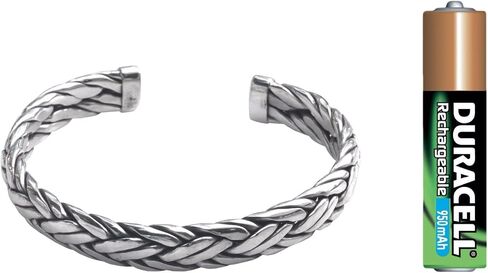 NOVICA Men's Modern Woven .925 Sterling Silver Cuff Bracelet 'Flowing Water' in Saudi Arabia