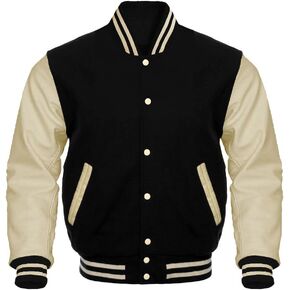 Varsity Letterman Baseball Bomber Jackets Genuine Leather Sleeves & Multi Wool Color Options in Saudi Arabia