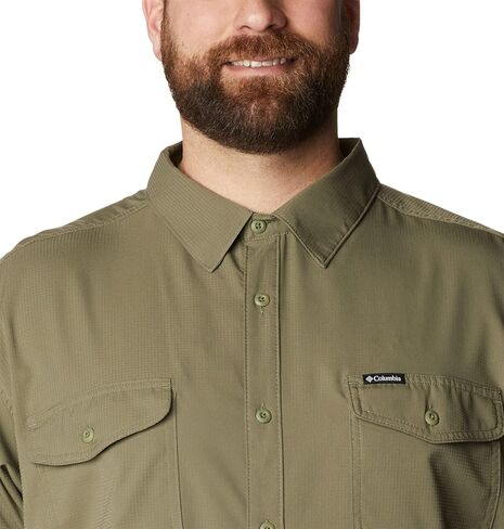Columbia Men's Utilizer II Solid Short Sleeve Shirt, Moisture Wicking, Sun Protection, Stone Green, X-Large in Kuwait