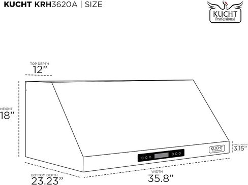 Kucht KRH3620A Under Cabinet Range Hood, Stainless Steel in Saudi Arabia