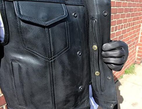 First Manufacturing Platinum Series Men's Hot Shot Leather Vest (,) in Saudi Arabia