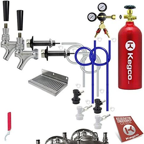 Kegco EBDHCK2-5T Deluxe Homebrew Two Tap Door Mount Kegerator Conversion Kit with 5 lb. Aluminum CO2 Tank in Saudi Arabia