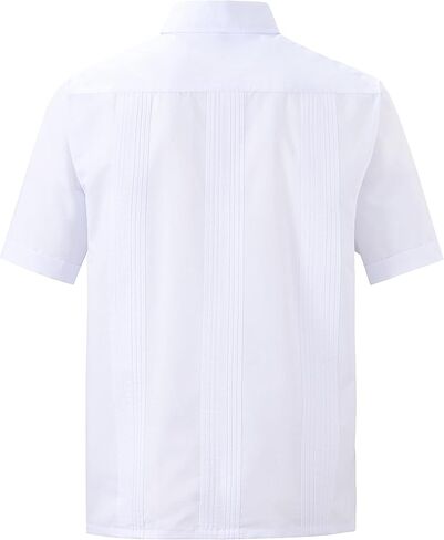 EUMAYA Mens Casual Shirts Guayabera Short Sleeve Zipper Cuban Shirts Mexico Style in Saudi Arabia