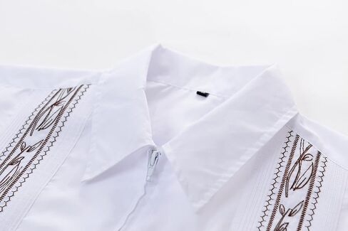 EUMAYA Mens Casual Shirts Guayabera Short Sleeve Zipper Cuban Shirts Mexico Style in Saudi Arabia
