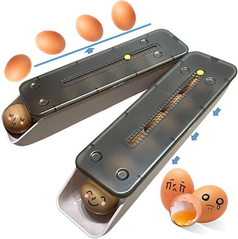 GONNADOO LIFE Egg Box Tray for refrigerator Automatic Rolling with Date Reminder, Egg holder Storage box Drawer, BPA Free Storage Container, Organizer Storage Box for Kitchen & Household (Pink) in Saudi Arabia